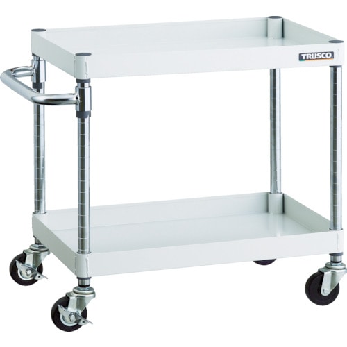 【メーカー直送T】トラスコ中山(TRUSCO)　フェニックスワゴン　６００Ｘ４００　２段　Φ７５ゴム車輪　Ｗ色　PEW-662-G75-W