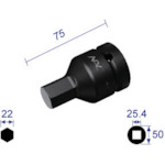 【メーカー直送T】ナック　ヘキサゴンレンチソケット　差込角２５．４ｘ対辺２２ｍｍ　822C