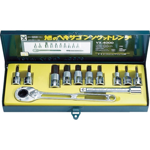 【メーカー直送T】ASH ソケットレンチ用ヘキサゴンソケットセット12.7□ VX4000|コーナンeショップ 店