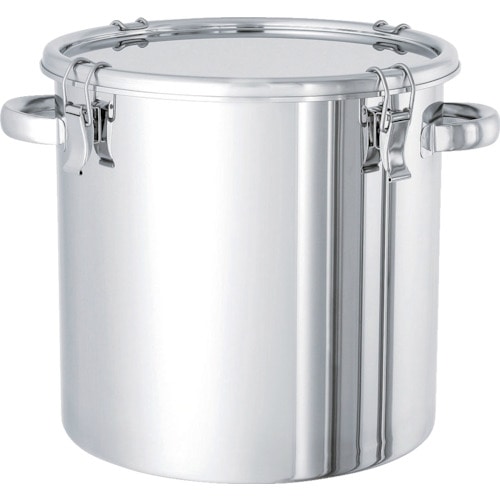 【メーカー直送T】日東　ステンレスタンク　ストレートクリップ式密閉タンク（フタ付）　２０Ｌ　CTH-30　(SUS304 20L)