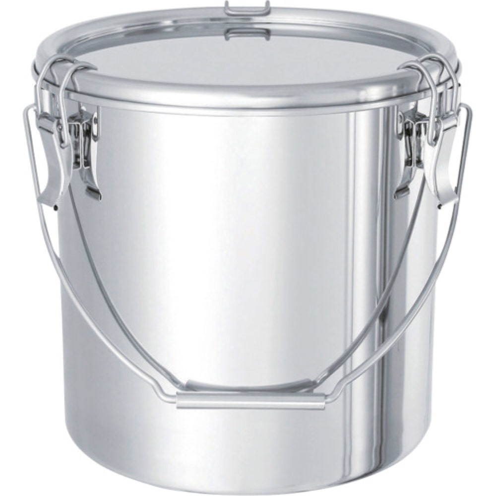 【メーカー直送T】日東　ステンレスタンク　テーパー付吊下げ密閉タンク（フタ付）　１０Ｌ　TP-CTB-24　(SUS304 10L　ﾌﾀﾂｷ)