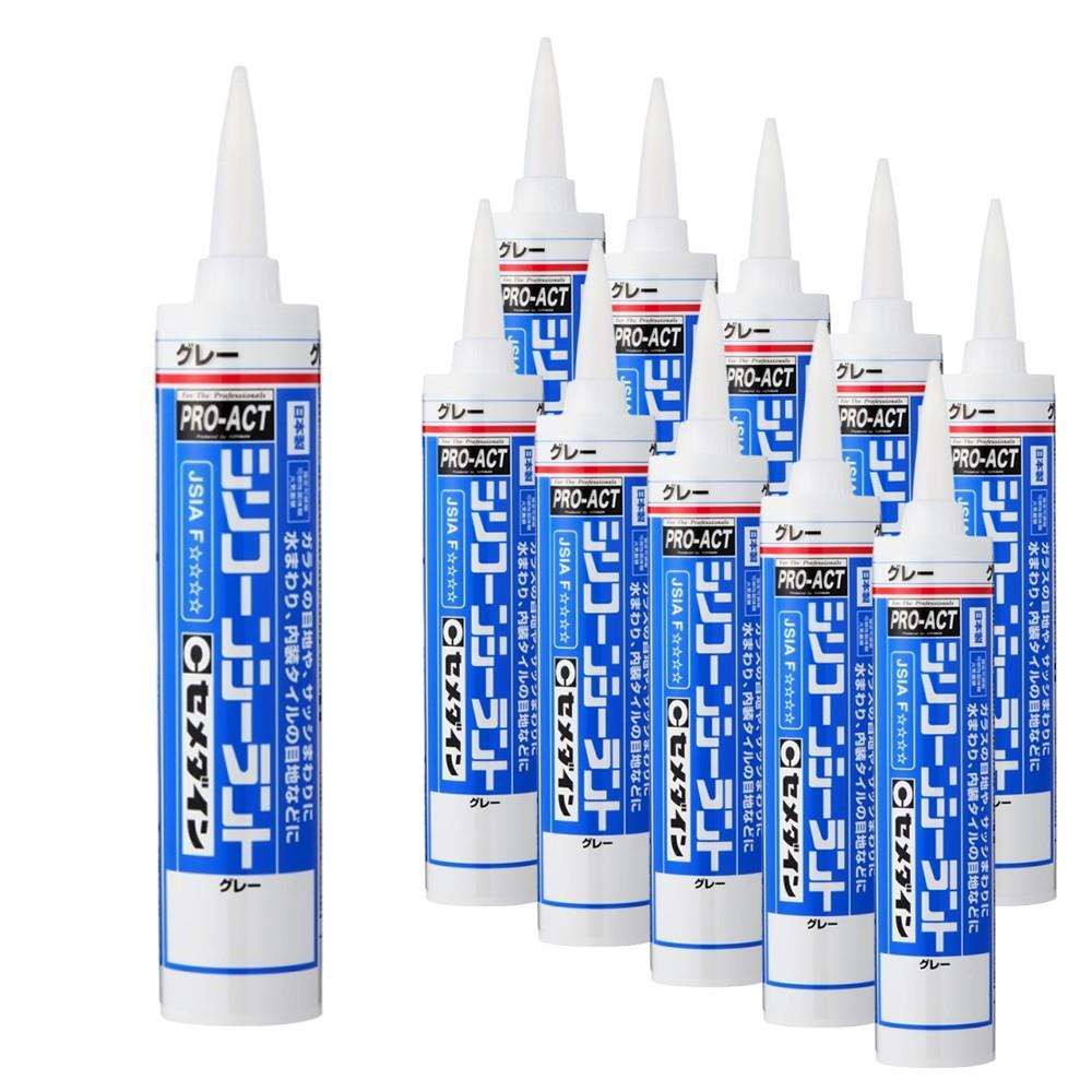 セメダイン　シリコンシーラント　ライトグレー　40本 セメダイン シリコンシーラント 8000 ライトグレー 330ml SR-107