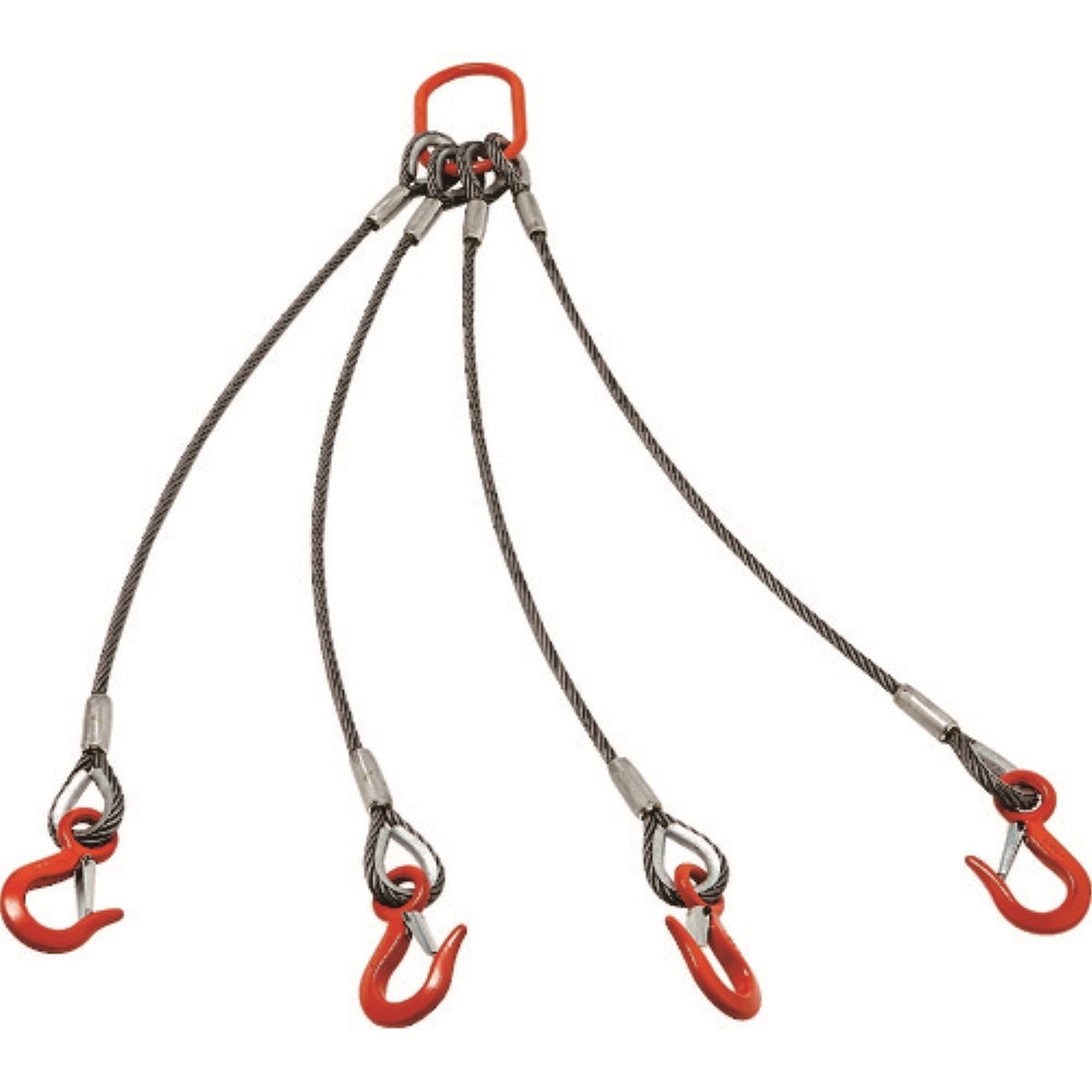 【メーカー直送T】ＴＲＵＳＣＯ　４本吊りアルミロックスリング　フック付き　１２ｍｍＸ２ｍ TWEL4P12S2