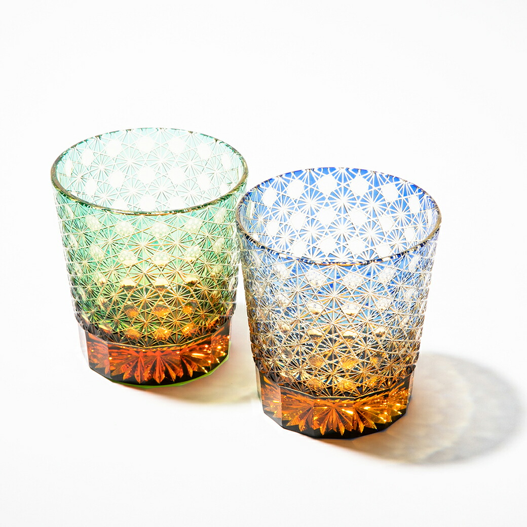 楽天市場】江戸切子 義山満 オールド 梅模様 Edo-kiriko rock glass