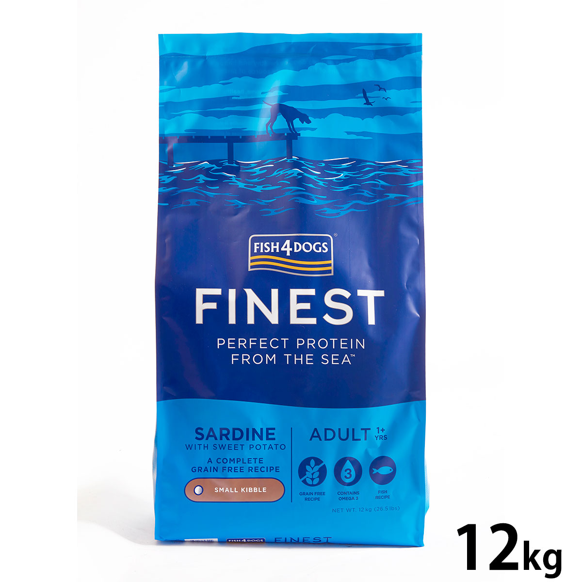 【最大2000円OFFクーポン！＆店内ポイント最大50倍！マラソン限定！】フィッシュ4ドッグ FISH 4 DOGS ドッグフード ファイネスト サーディン 12kg【送料無料】 無添加 ドッグフード 成犬用 グレインフリー 穀物不使用 魚 15,682円