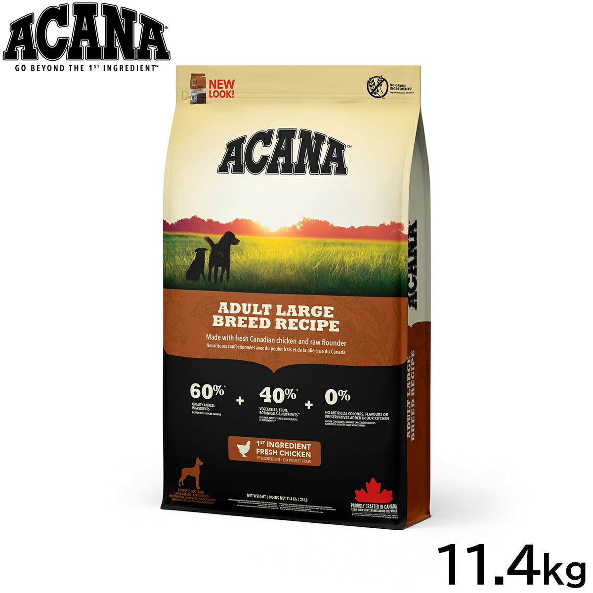 【最大2000円OFFクーポン！＆店内ポイント最大50倍！マラソン限定！】アカナ ACANA ドッグフード アダルトラージブリードレシピ 大型犬 成犬用 穀物不使用 11.4kg【送料無料】 正規品 無添加 グレインフリー