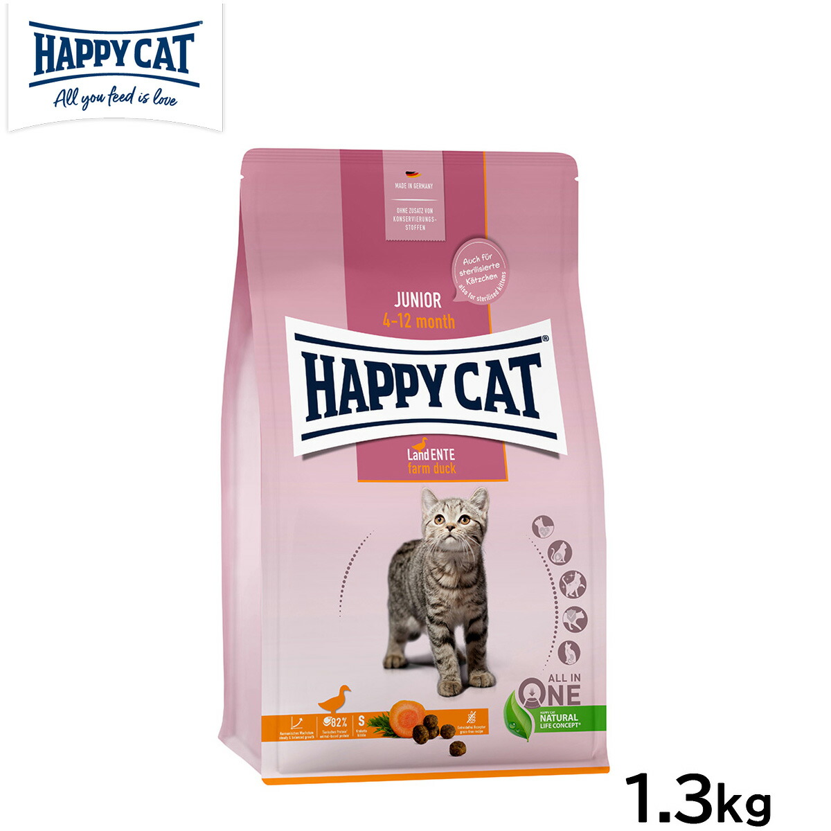 【楽天市場】【店内ポイント最大44倍！9月25日！】ハッピーキャット HAPPY CAT キャットフード ヤング ジュニア ファーム ダック