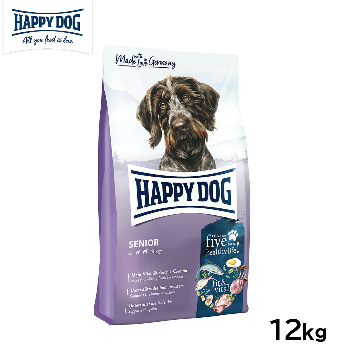 ハッピードッグ HAPPY DOG ドッグフード フィット＆バイタル シニア（中～大型犬） 12kg【送料無料】