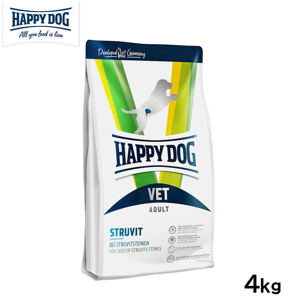 ハッピードッグ HAPPY DOG VET ドッグフード 犬用療法食 ストルバイト（尿石ケア） 4kg【送料無料】