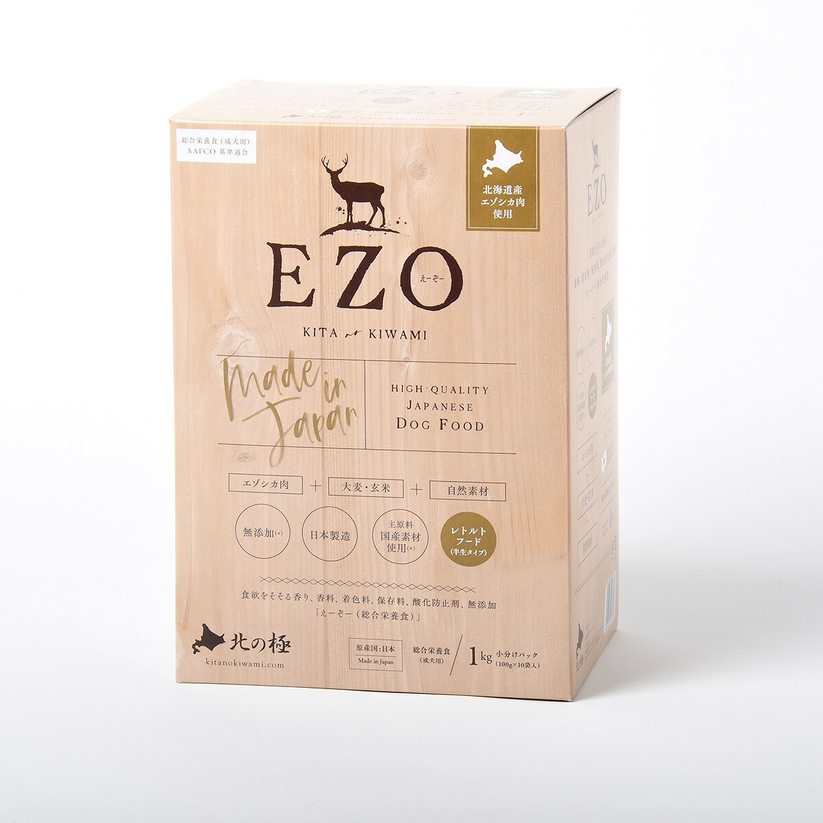【店内ポイント最大39倍！本日限定！】北の極 総合栄養食（成犬用）国産フード EZO（えーぞー） 1000g（100g×10パック）【送料無料】 無添加 国産 北海道産 セミモイスト ドッグフード