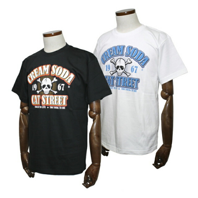 楽天市場 Cream Sodaクリームソーダ Cs 角ドクロtシャツ レディースサイズ White Cream Soda Shop Garage Paradise