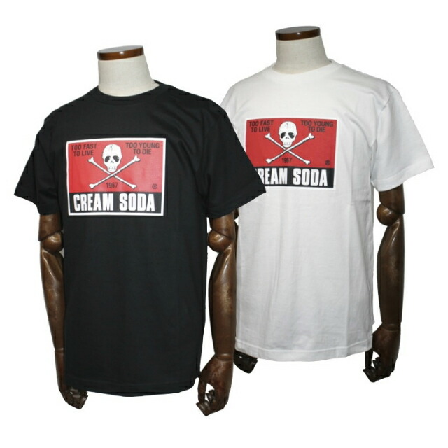 ＭサイズクリームソーダＴシャツ角ドクロ白色！検索ロックンロールキャロル怪人二十面相マジックピンクドラゴンブラックキャッツ