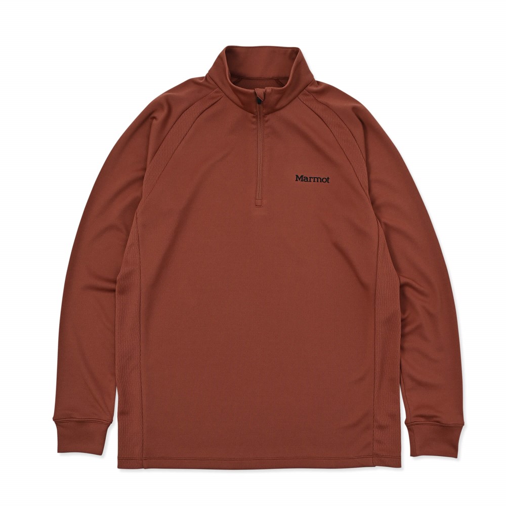 【クリアランス】Marmot マーモット クライムスキンハーフジップロングスリーブ［メンズ］ / カラー：C145/TRC（TERRACOTTA/テラコッタ）/ Climb Skin Half-Zip L/S MTFW25MLS079 TR