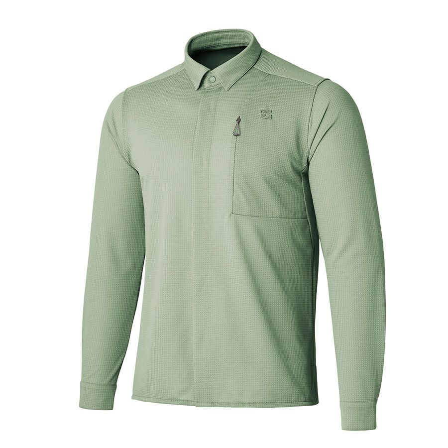 finetrack ファイントラック ラミースピンニットシャツ［メンズ］/ カラー：LEAF（リーフ）/ Ms RAMIE SPIN KNIT SHIRT FMM1601 LEAF