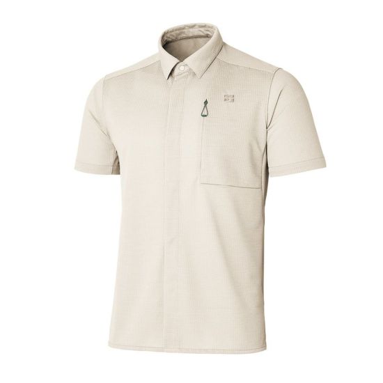 finetrack ファイントラック ラミースピンニットシャツ半袖［メンズ］ / カラー：IVOR（アイボリー）/ Ms Ramie Spin Knit Shirt FMM1602_IVOR