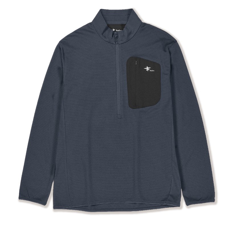 NEW! Foxfire フォックスファイヤー マイクログリッドウールハーフジップ［メンズ］ / カラー：057（インクブルー）/ Micro Grid Wool Half Zip 5215647-057