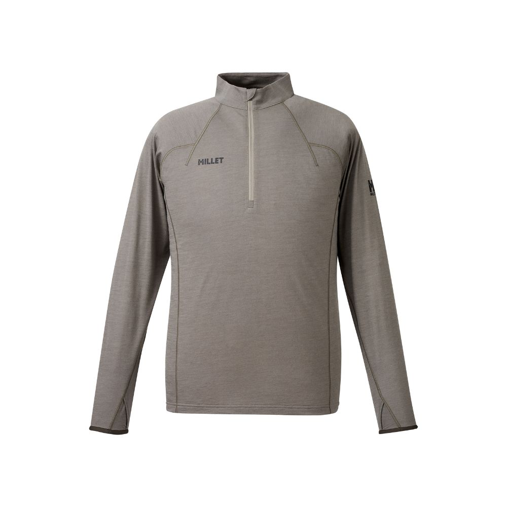 【クリアランス】MILLET ミレー ウビックウールジップロングスリーブ［メンズ］ / カラー：N9904（DORITE）/ UBIC WOOL ZIP LS M MIV03183-N9904｜好日山荘Webショップ 7,107円