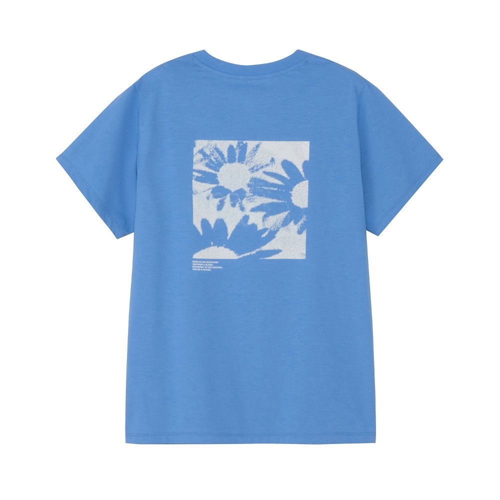 NEW! THE NORTH FACE ザ・ノース・フェイス ショートスリーブESフラワーボックスロゴティー［レディース］ / カラー：MN（マリーナブルー）/ Short Sleeve ES Flower Box Logo Tee NTW32685_MN