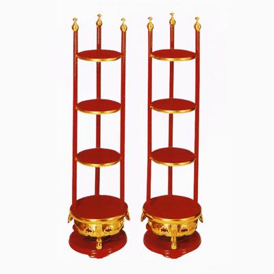 【寺院用】 香盤段盛 一対 [朱塗/黒塗] 1尺5寸(45cm) 別上品(カシュー塗) 【納期目安：通常約3ヶ月後発送】