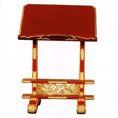【寺院用】 見台 [朱塗/黒塗] 本金箔押 金具打1尺(30cm) 別上品(カシュー塗)【納期目安：通常約3ヶ月後発送】｜京都の仏具屋さん 香華堂