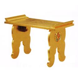 【寺院用】 御伝鈔卓 西用 一台 本金箔押 裏金 彫淡彩色 天巾1尺6寸(48cm) 別上品(カシュー塗) 【納期目安:通常約3ヶ月後発送】