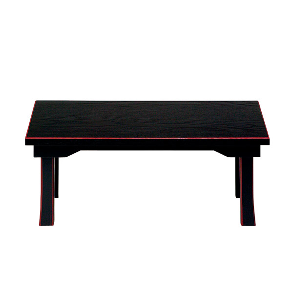 新品　新二月堂机{板バネ式) 楽天市場】新二月堂机 [宝相華入][黒塗面朱][折畳式/板バネ式]幅2.0尺