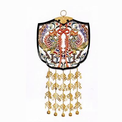 【寺院用】 木製鳳凰彫華鬘 黒塗 極彩色 PC珱珞下り 直径1尺(30cm) 【納期目安：通常約3ヶ月後発送】 237,600円