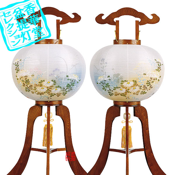 楽天市場】【盆提灯】大内行灯(3本足) 亀印11号 ワインゆり山水□木製