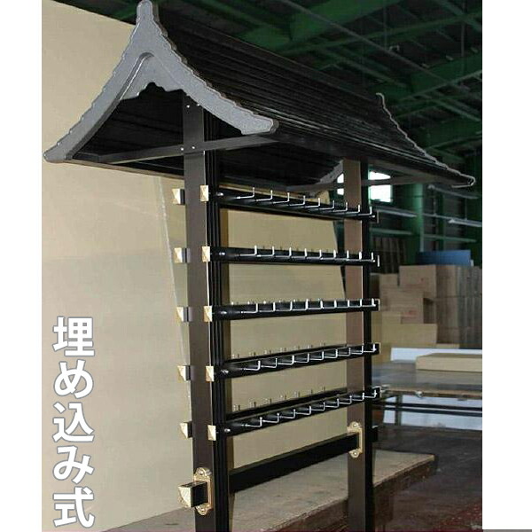 アルミ製 絵馬掛 大和型 埋め込み式(2本足柱)※両面で90個の絵馬がかけられます 【納期目安：通常約3週間後発送】