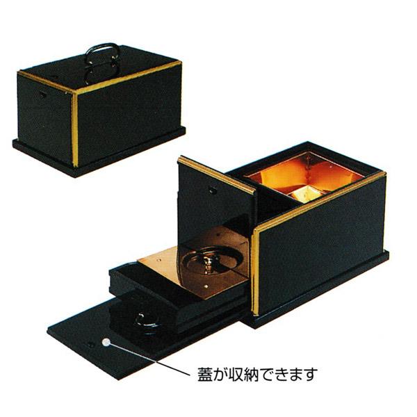 美術鋳物 華陽香爐 啓裕作 黒檀台座付 新品箱入 楽天市場】携帯用香炉 紫檀/黒檀[オトシ蓋付]幅5寸(15cm)/奥行9.3cm×高