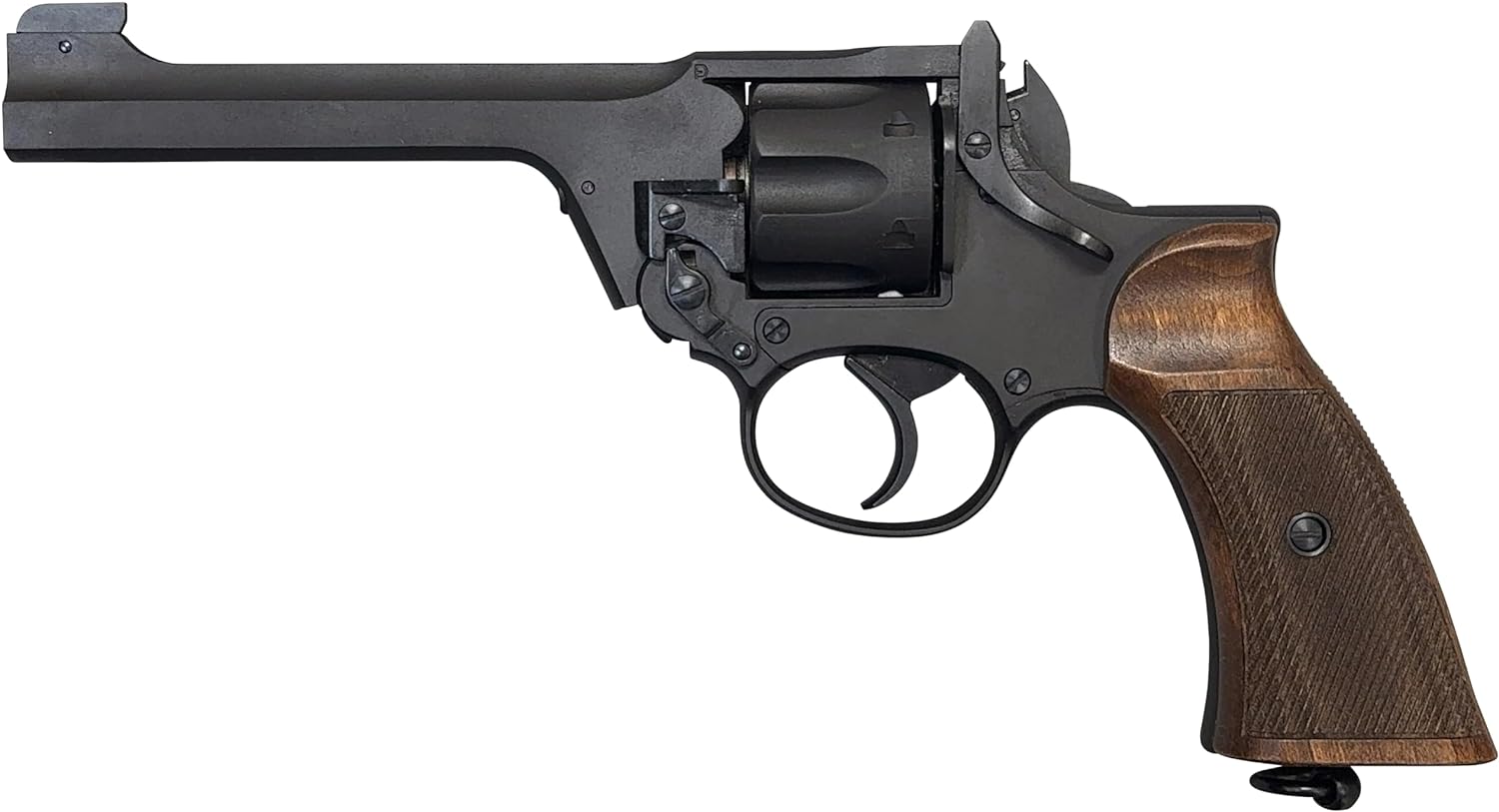 【P10倍！全商品！ 5/27 1:59まで】 マルシン MARUSHIN モデルガン エンフィールド スター 発火式 リボルバー 完成品 ブラック HW 木製グリップ付 (4920136016743)