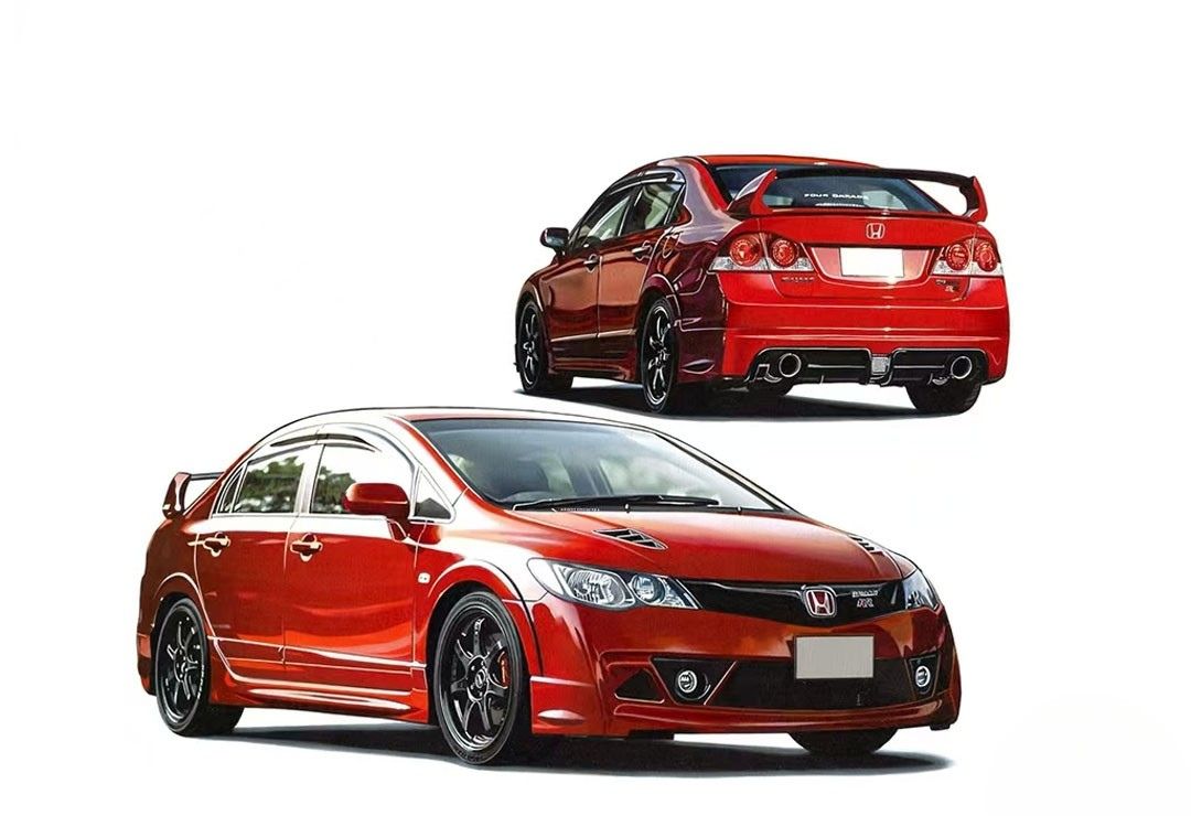 ホビーデザイン HOBBY DESIGN Alpha Model 1/24 ホンダ シビック タイプ-R (FD2) 無限 RR 自動車模型 レジン フルキット(AM02-0065)