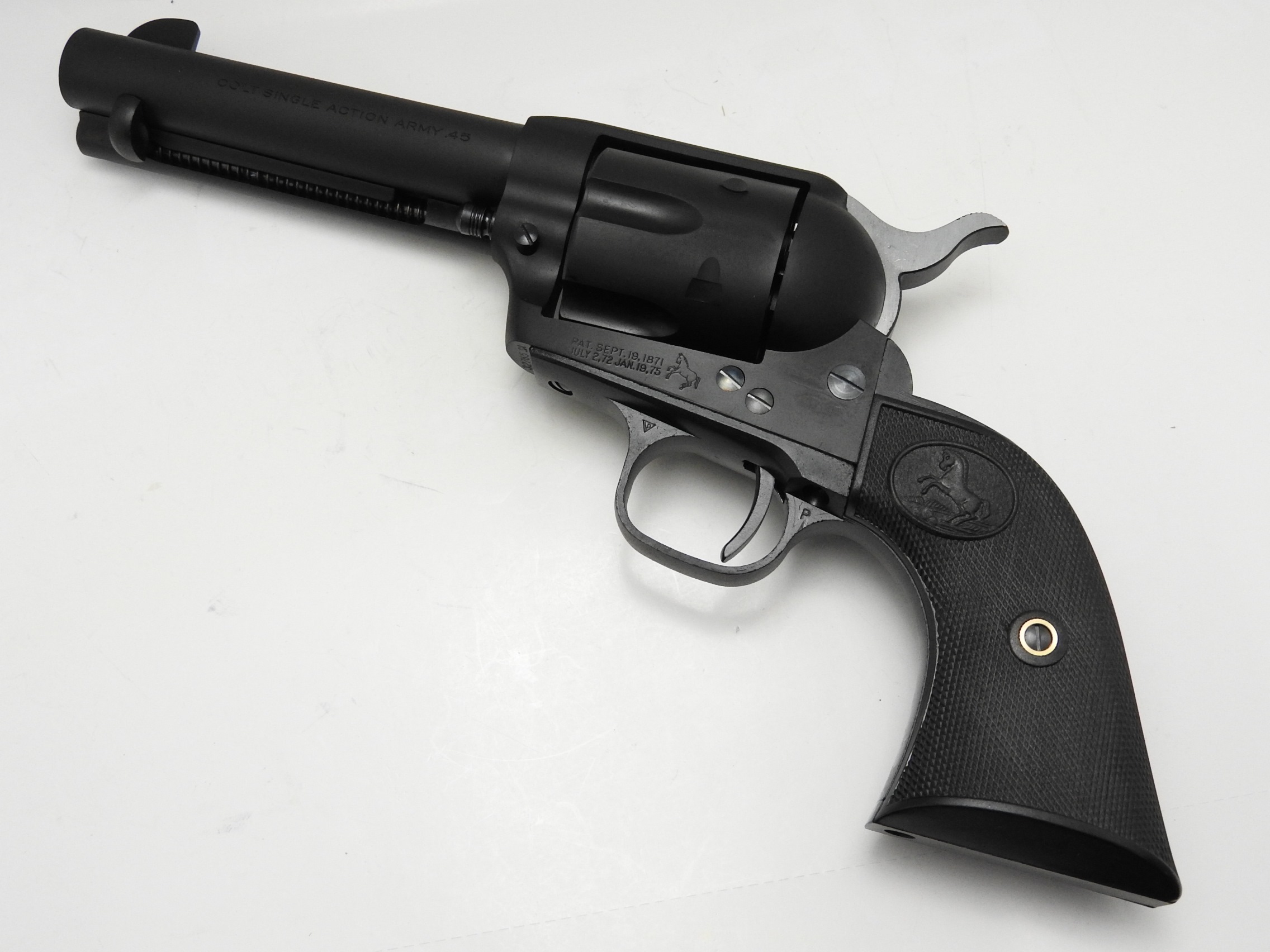 【P10倍！全商品！ 5/27 1:59まで】 クラフトアップルワークス CAW・MULE モデルガン SAA45 シビリアン HW 発火式 リボルバー 4-3/4インチ 2nd スタンダードモデル (4571261540292)