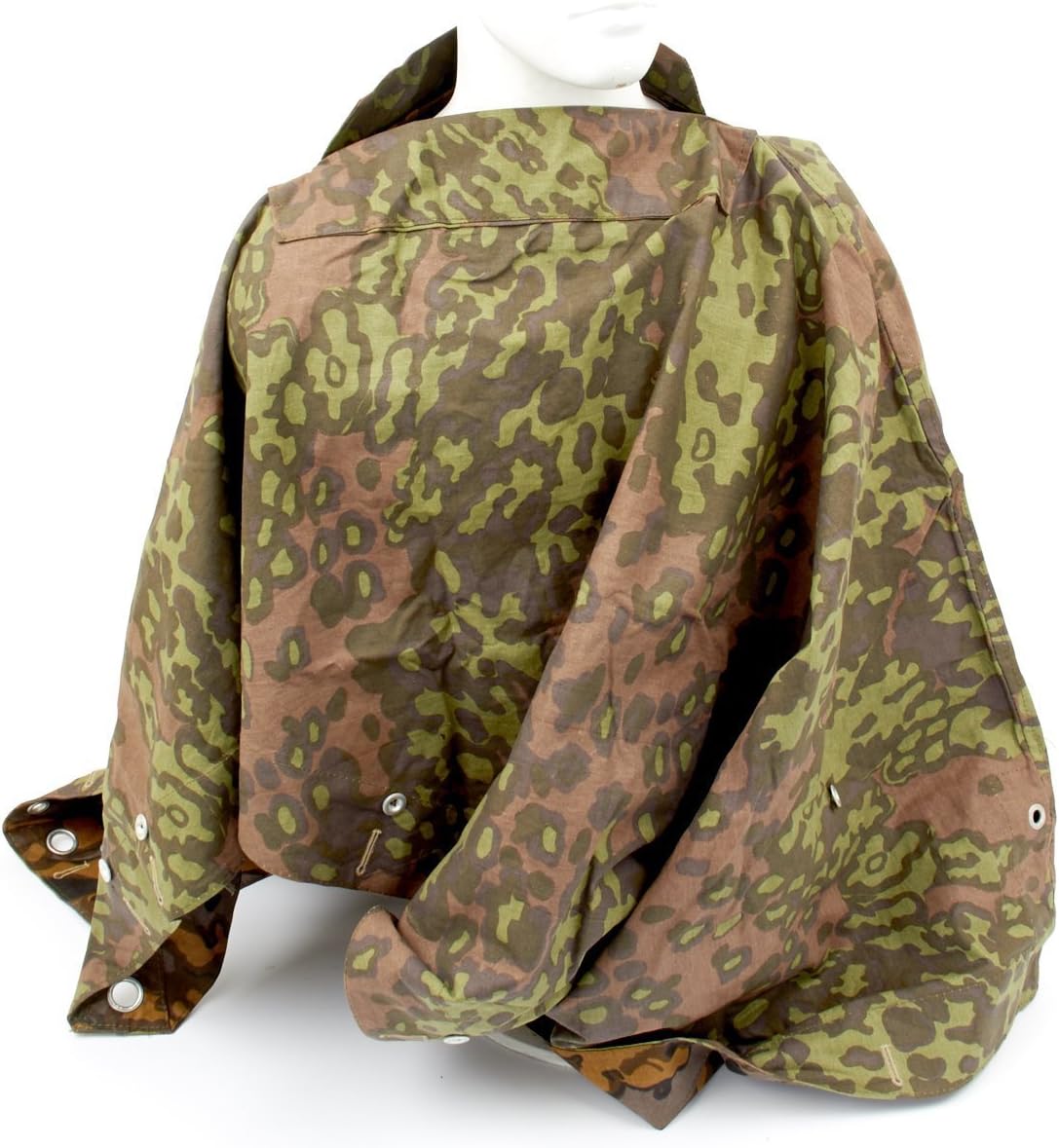 【P10倍！全商品！ 5/27 1:59まで】 ドイツ軍 迷彩 OAKパターン ポンチョ テント カモフラージュ リバーシブル サバゲー フィールド