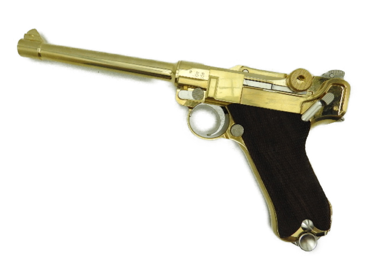 【P10倍！全商品！ 5/27 1:59まで】 マルシン MARUSHIN  モデルガン ルガーP08 6インチ MARINE マリーネ チェッカー木製グリップ仕様 金属製モデルガン完成品 ダミーカート仕様 (4920136026377)T3-1