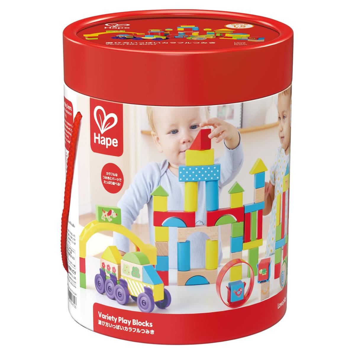 Hape(ハペ) 遊び方頻く頻く派手つみき 1.5才以上 木製 積み木 手あそび E8866