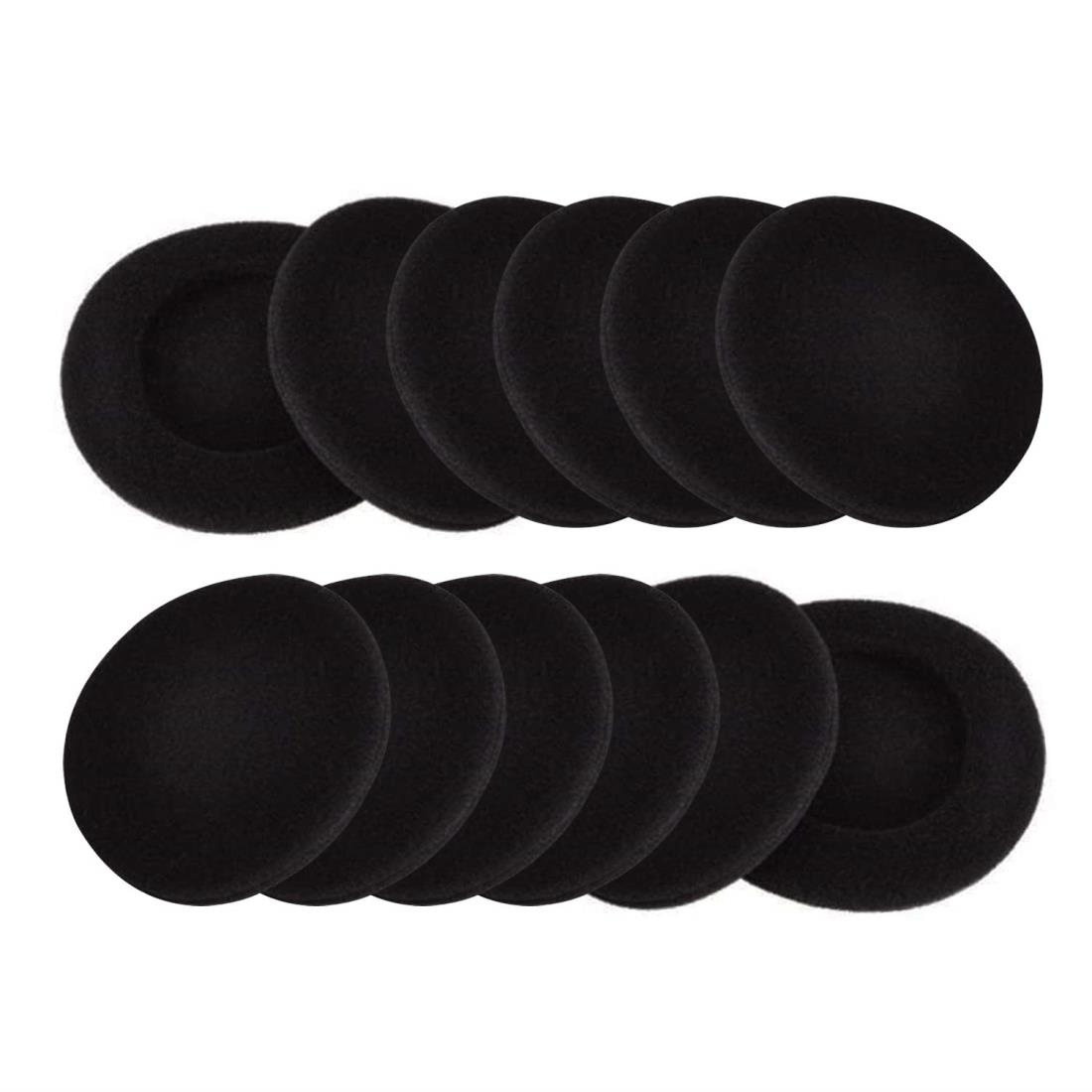 【12パック】 60mm イヤーパッド イヤーパッド ソフトヘッドフォン イヤーパッド クッションパッド ヘッドセット 交換用 フォームイヤーパッド スポンジクッションカバー ブラック (6ペア) (60mm)