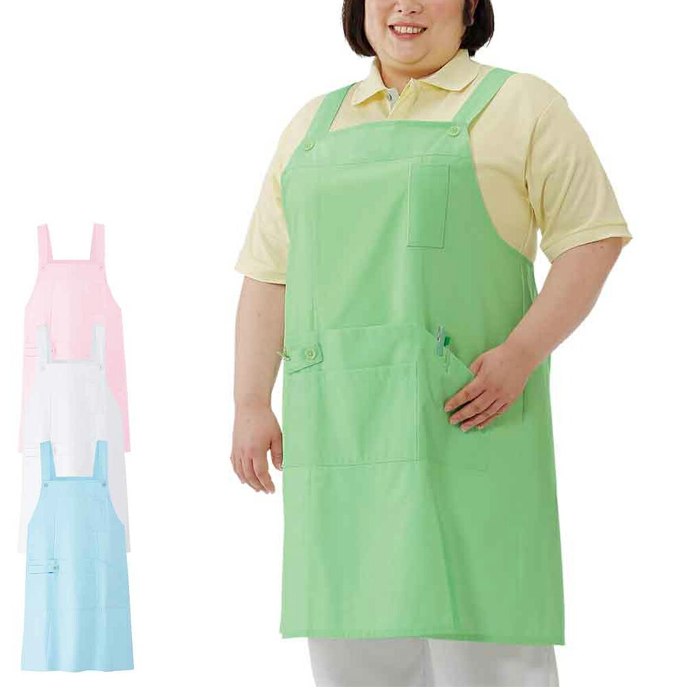 楽天市場 3107 ゆったりエプロン B ナース エプロン 介護 病院 保育士 ユニフォーム ワーク 看護師 歯科衛生士 シンプル ナースリー 白衣ナースシューズ