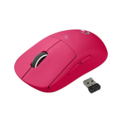 Logicool G PRO X SUPERLIGHT ゲーミングマウス 無線電話 自社史上最軽さ 63g未満 LIGHTSPEED 無線電話 HERO 25K検知器 POWERPLAY 無線電話申し受ける相応う G-PPD-003WL-MG サクラ色 マゼン