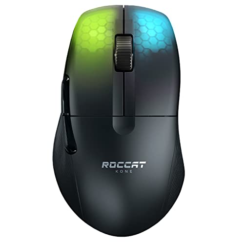 ROCCAT ゲーミングマウス Kone Pro Air 無線電話 2.4GHz/Bluetooth 黒いこと/黒 光学式/19K/オプティカルスイッチ/側面名取り草/軽さ75g/PTFE/Reflex/RGB ＦＲＧ絵図面