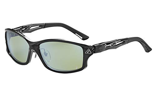 Zeque(ゼクー) 偏光黒眼鏡 メンズ 心地よい STELTH(ステルス) F-1924 せつ然たる黒いこと EASE GREEN/ BLUE MIRROR スポーツ・アウトドア-フィッシング