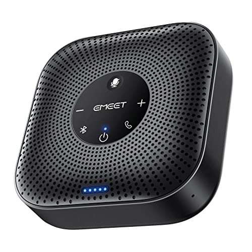 EMEET M0Plus スピーカーフォン 会議用 マイクスピーカー Bluetooth対応 4つのAIマイク 360・・全方向集音マイク エコー ノイズのキャンセリング 連結機能付き 16人まで対応 USB-C接続 双方向通話 オンライン会議 テレワー