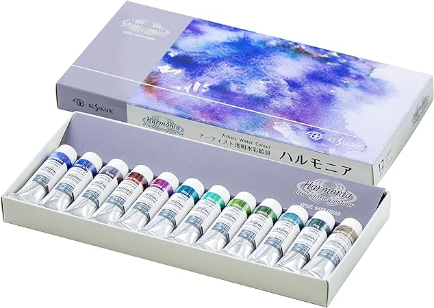 楽天市場】クサカベ ハルモニア透明水彩絵具 10ml 12色セット