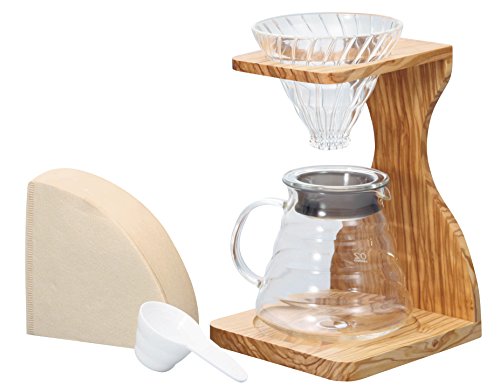 HARIO(ハリオ) V60オリーブウッドスタンドセット 1-4杯用 VSS-1206-OV ホームキッチン