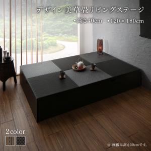 リビング収納 チェスト キャビネット タンス テレビ台 国産 収納付きデザイン美草畳リビングステージ 畳ボックス収納 120×180cm ハイタイプ|kokolohasstyle