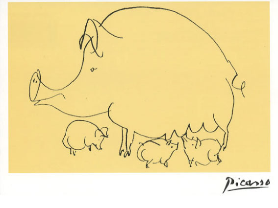 パブロ・ピカソ「ダチョウ」 名画】パブロ・ピカソ ダチョウ(シルクスクリーン) - 絵画や