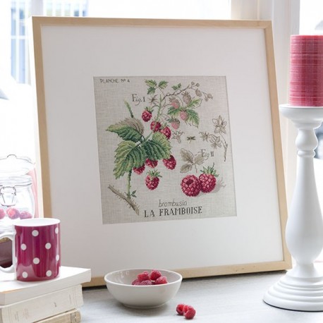 VERONIQUE ENGINGER(ヴェロニク・アンジャンジェ)クロスステッチキット壁掛け"Etude aux Framboises" (ラズベリーのエチュード)|ココロショップ