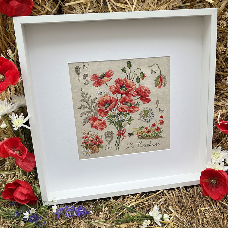 【最新作】"Étude aux Coquelicots" (ポピーの研究)壁掛け お花 シリーズVERONIQUE ENGINGER(ヴェロニク・アンジャンジェ)デザイン クロスステッチキット|ココロショップ