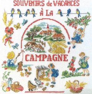 クロスステッチキット Souvernirs De Vacances 'A La Campagne' (田舎での思い出・カントリーサイド)｜ココロショップ