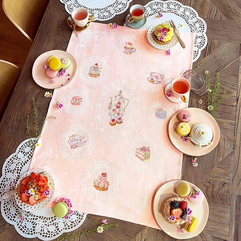 &rdquo;Rose th&eacute; tea towel&rdquo;(ローズ ティータオル)トルションキットVERONIQUE ENGINGER(ヴェロニク・アンジャンジェ)デザイン クロスステッチキット｜ココロショップ